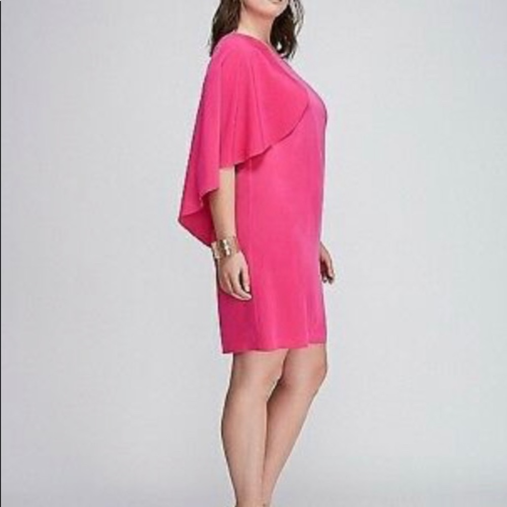 Lane Bryant PINK cape sleeve dress